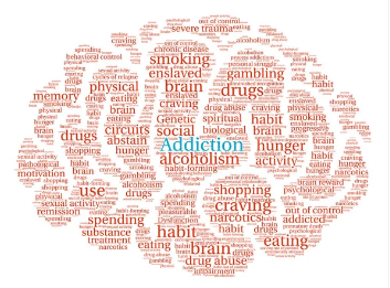 Brain indicating addiction relapse