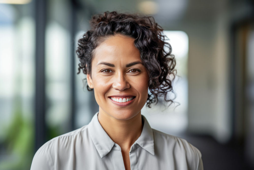 Portrait of a smiling businesswoman.